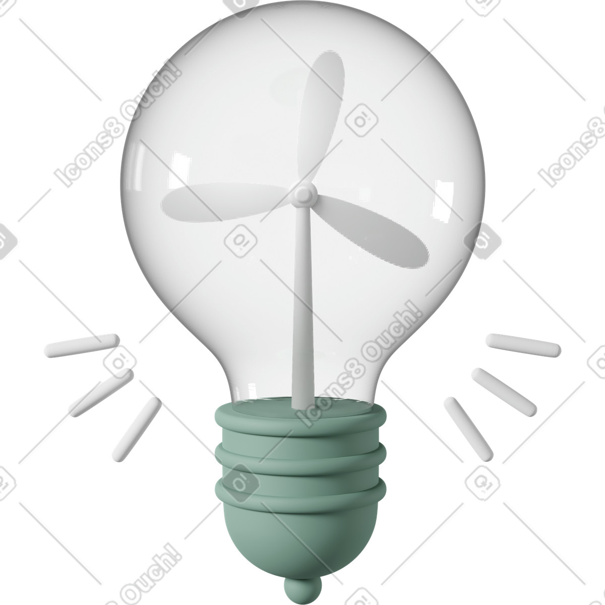 Ecology lightbulb illustrazione in stile 3D Casual life scarica in PNG, SVG