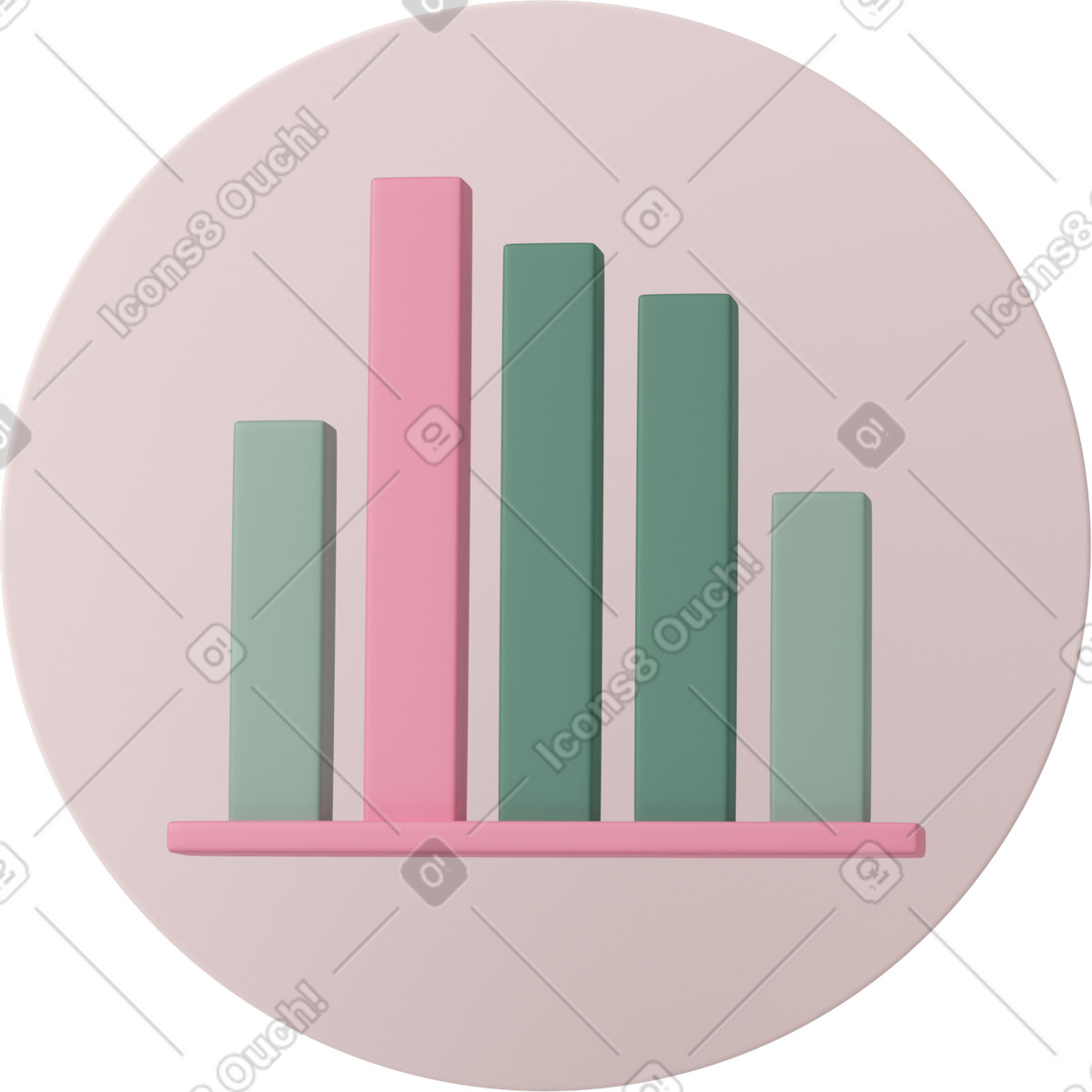 Иллюстрация Bar chart в стиле 3D Casual life — скачать в форматах PNG, SVG