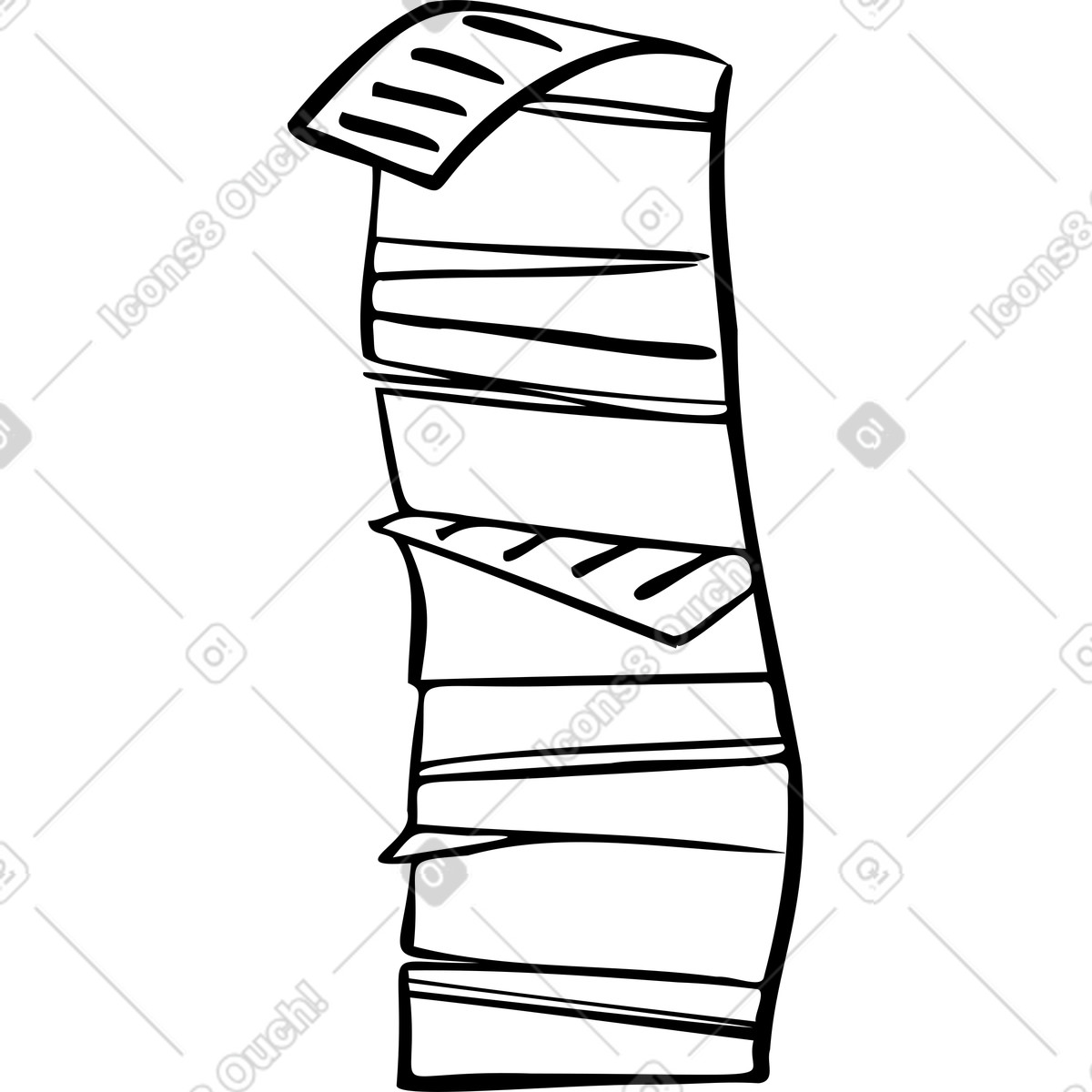 Journal スタイルの 大きな書類の山 のイラストをPNG、SVG形式でダウンロード