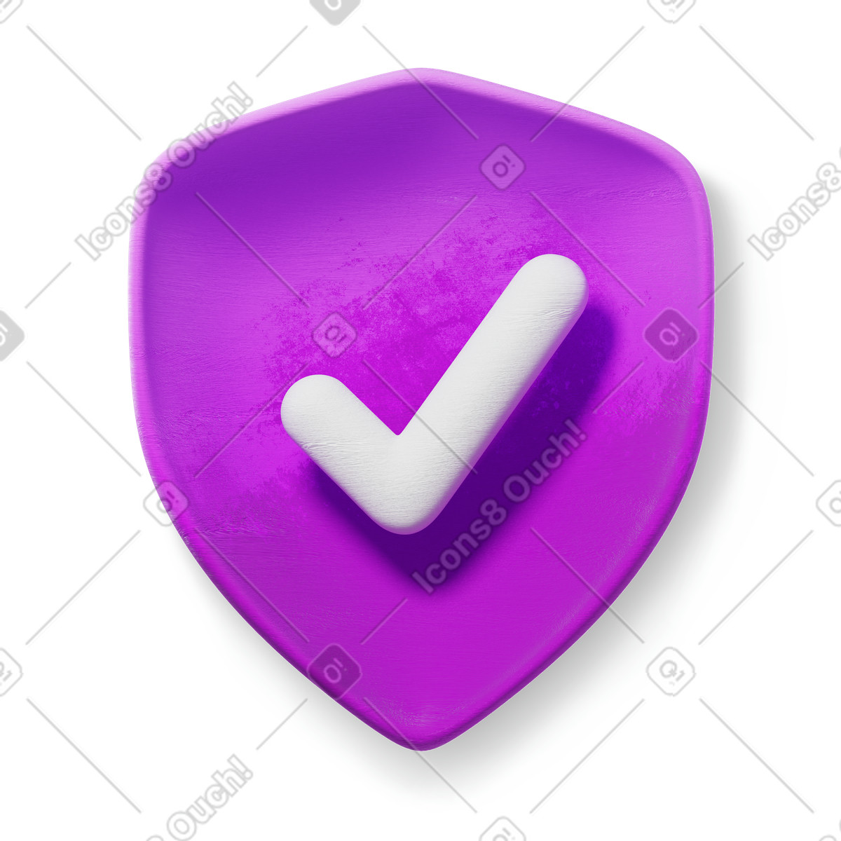 下载 3D Microsoft Fluent illustration 风格的 带有复选标记的盾牌 插画，支持 PNG、SVG 格式