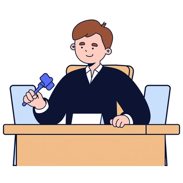 A judge holding a gavel, looking stern as they prepare to make a ruling