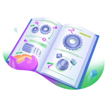 A manual page displaying a detailed illustration of how to assemble a car transmission. The page includes various labeled diagrams, highlighting each component such as gears, bearings, and housings. Arrows indicate the correct order of assembly, while numbers correspond to a step-by-step guide. The background features a soft gradient in pastel colors, providing a clear focus on the technical drawings. Each component is drawn clearly, with annotations in legible font explaining the process.