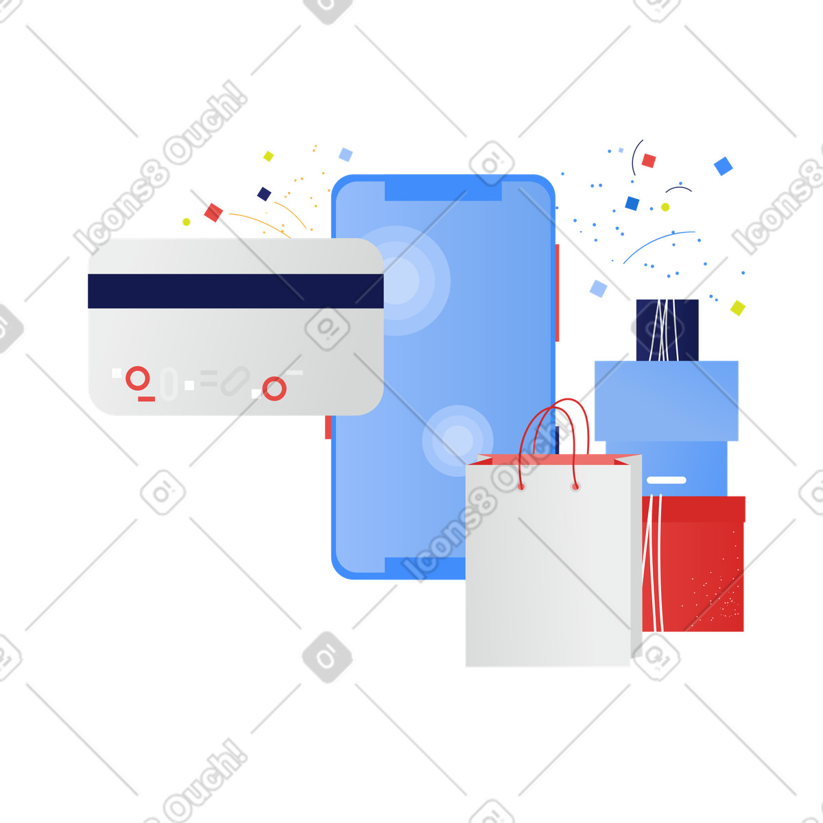 La possibilità di pagare per telefono illustrazione in stile Clip scarica in PNG, SVG