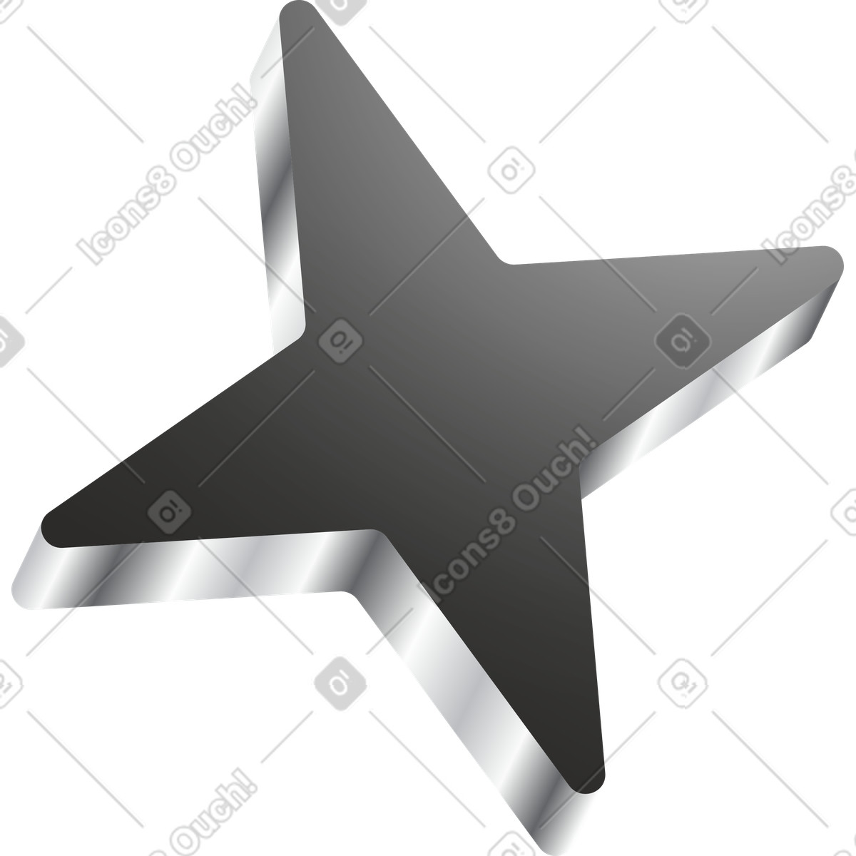 Token 스타일의 Dark star with metallic edges for achievement and success 일러스트레이션 PNG, SVG 다운로드