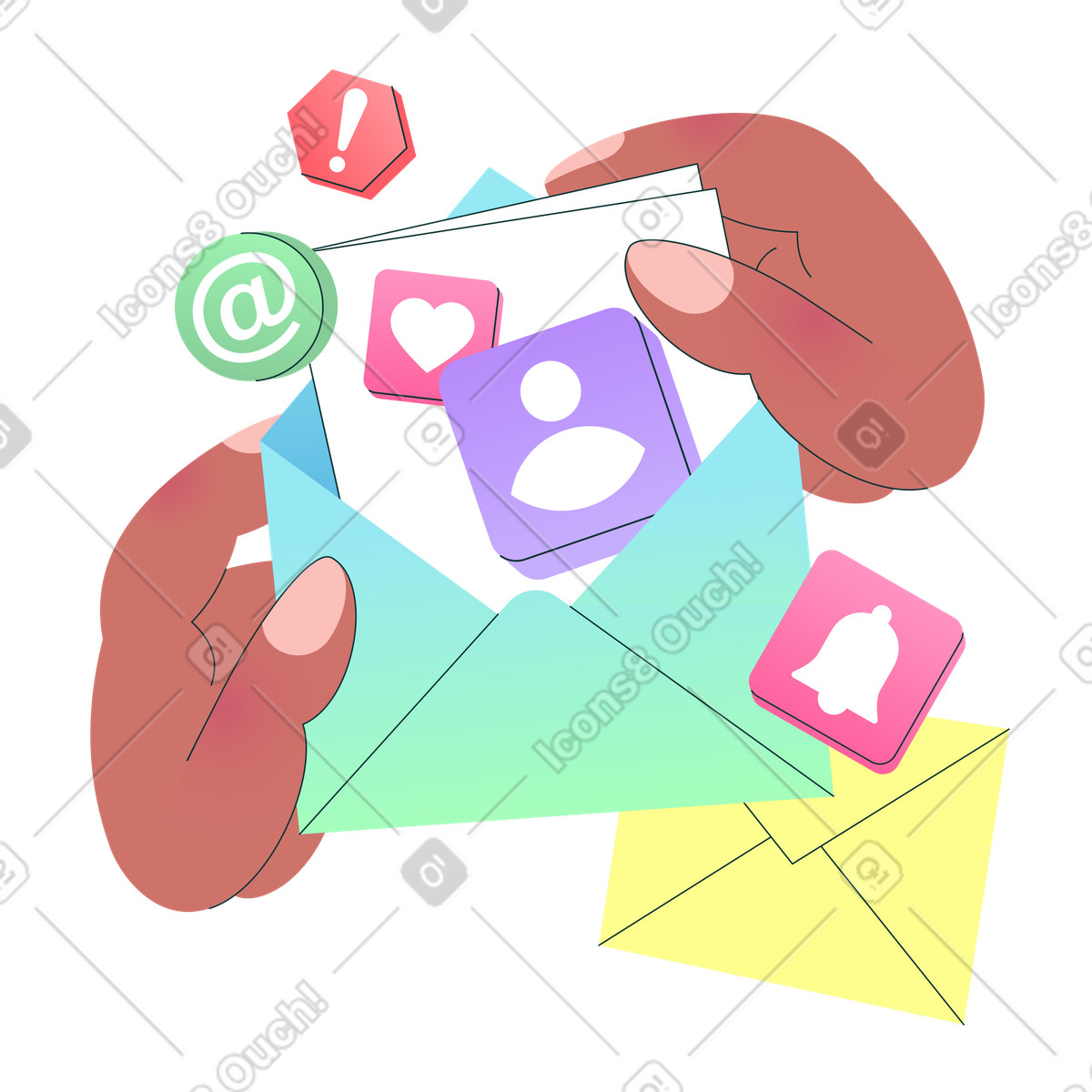 Illustration animée Liste de diffusion dans le style Florid à télécharger aux formats GIF, Lottie (JSON), AE