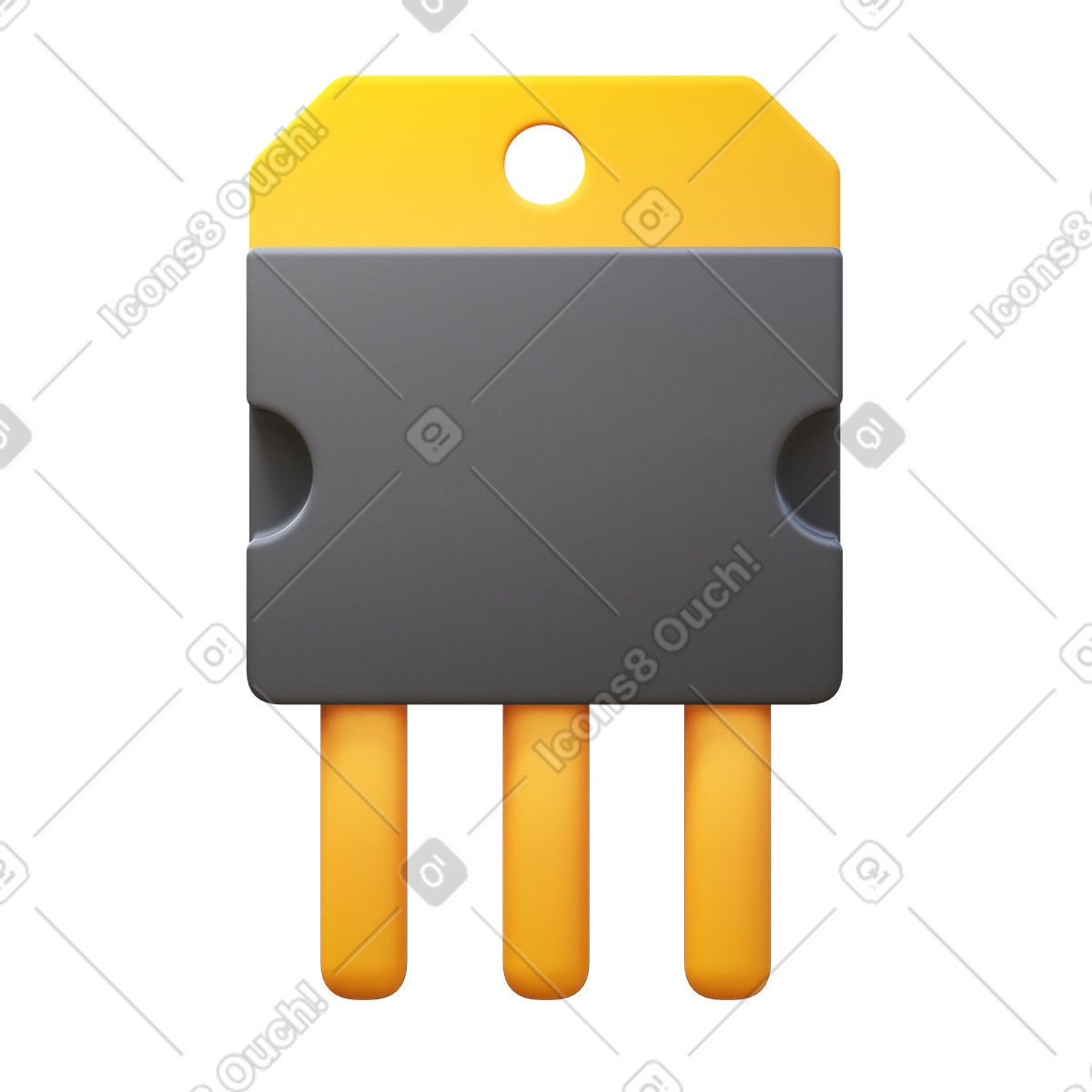 3D Fluency 스타일의 Transistor 일러스트레이션 PNG, SVG 다운로드