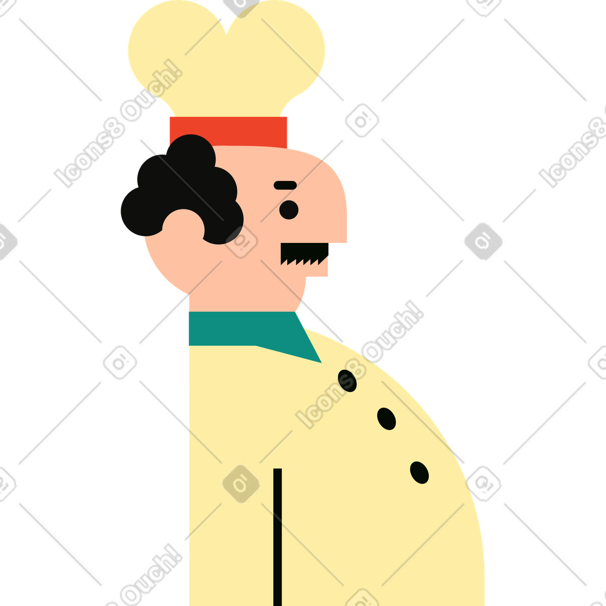 Illustration Cuisinier dans le style Polar à télécharger aux formats PNG, SVG
