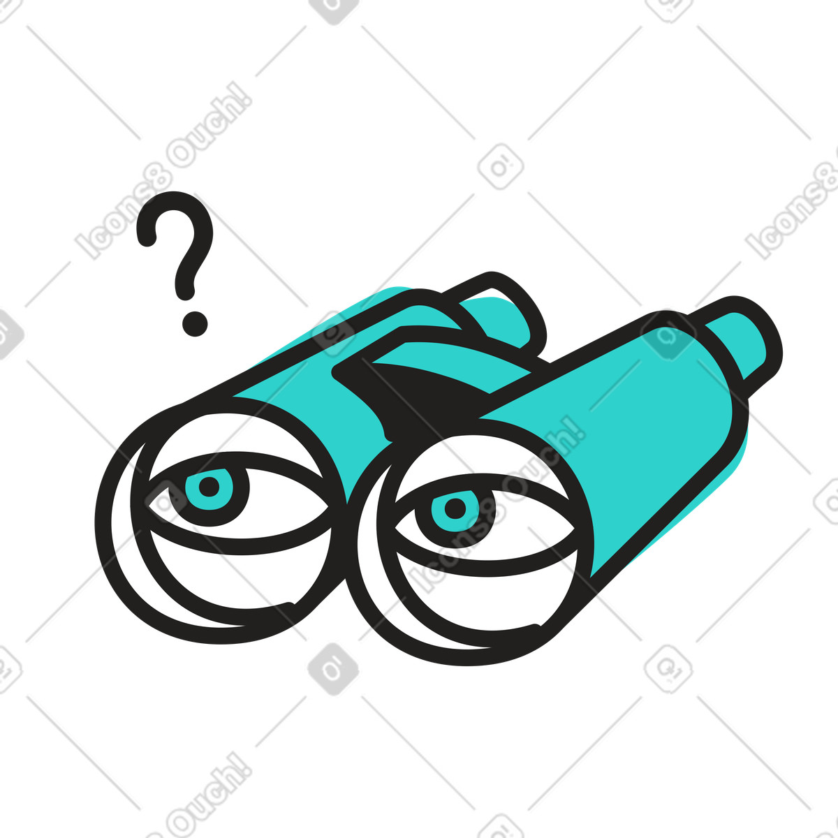 Binoculars for observation and investigation illustration in Little style download in PNG, SVG
