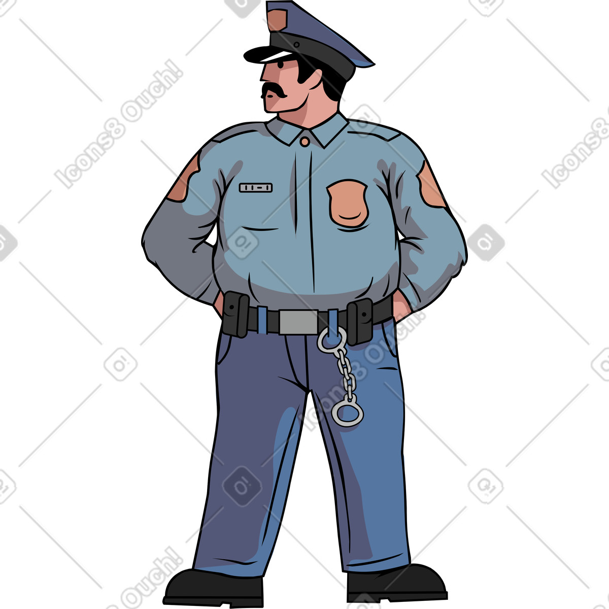 Ilustração de Policial em no estilo Eastwood para baixar em PNG, SVG