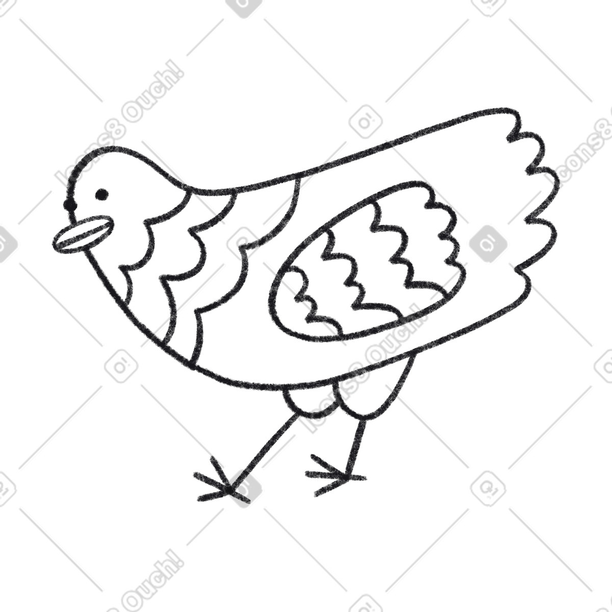 Pollo illustrazione in stile Bonbon Line scarica in PNG, SVG