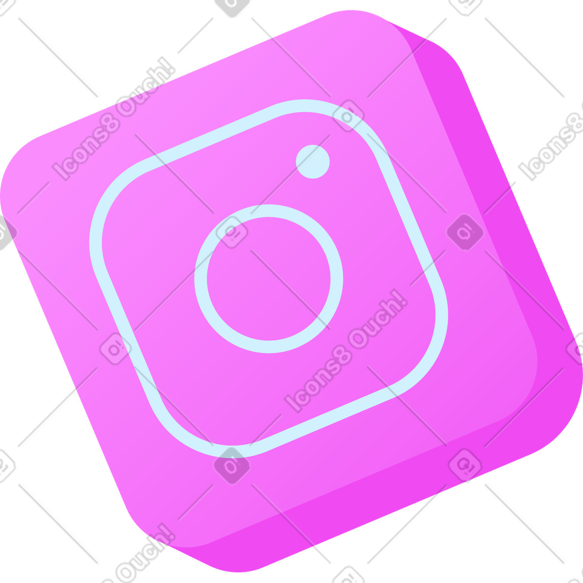 Ilustración Instagram pink button en estilo Glossy a descargar en PNG y SVG