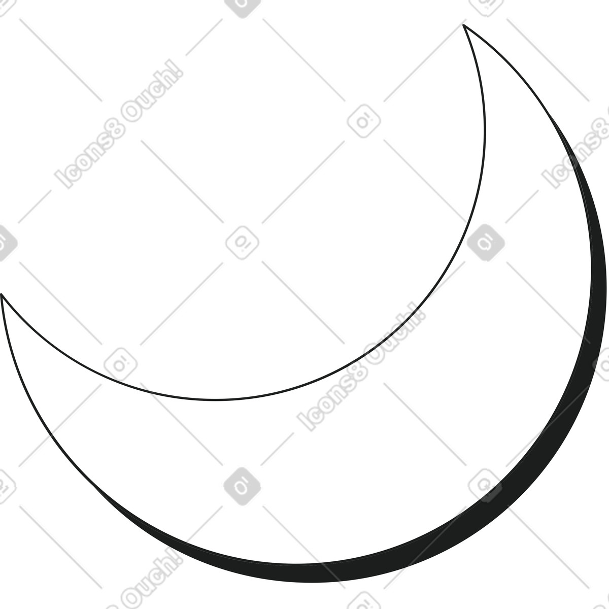Strict 스타일의 달 일러스트레이션 PNG, SVG 다운로드