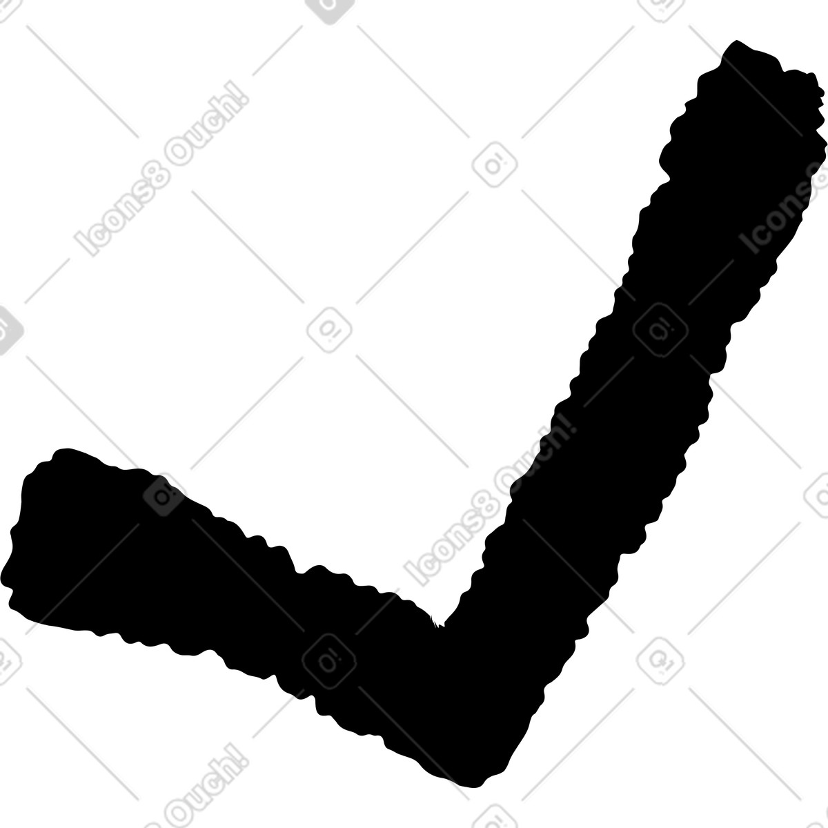 Black Chalk 스타일의 Success tick bold marker stroke symbol for correct answer 일러스트레이션 PNG, SVG 다운로드