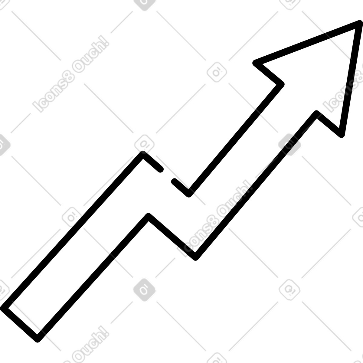 Success arrow pointing upward showing improvement in sales or metrics-Illustration im Notion Line Art-Stil als Download PNG, SVG