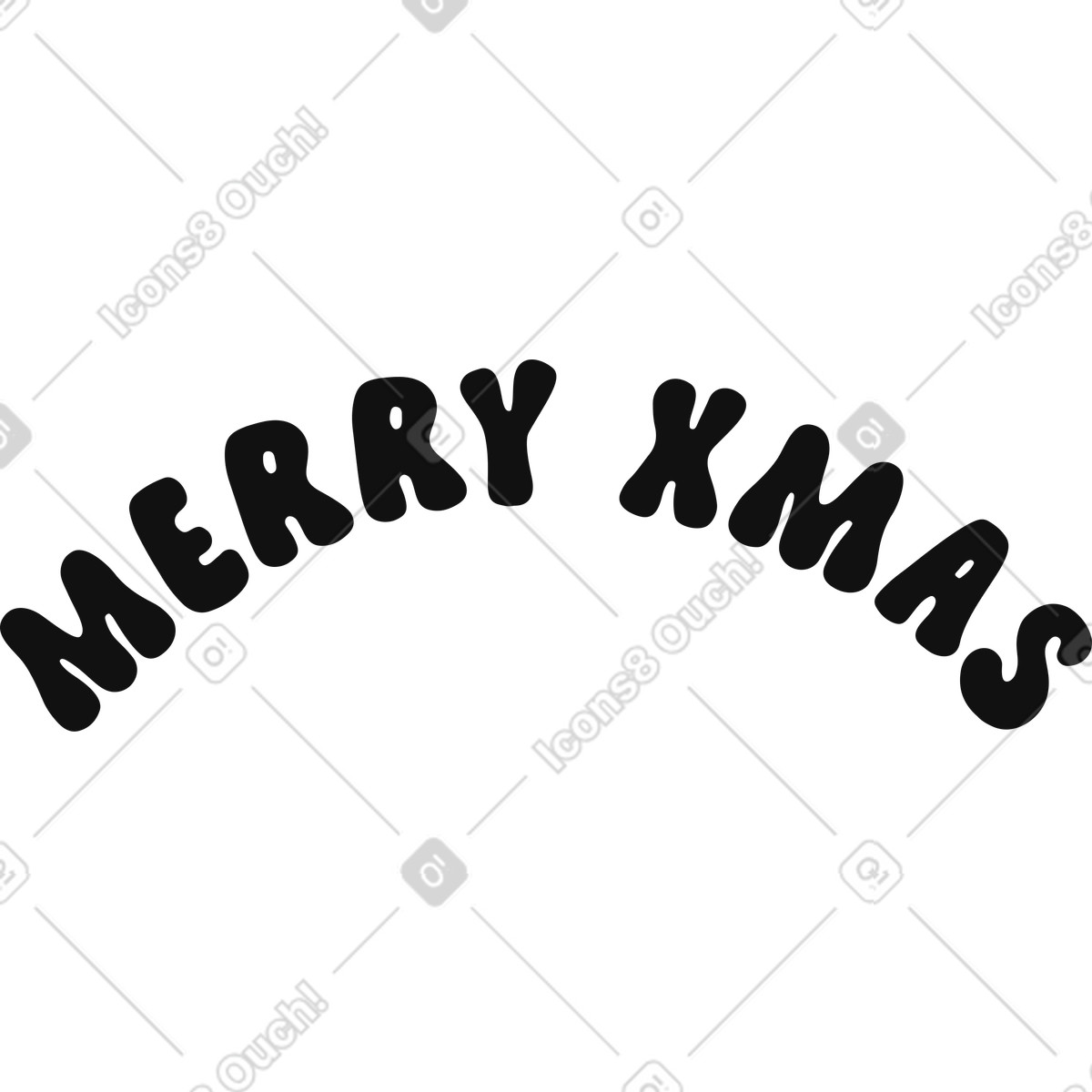 Merry xmas lettering illustration in Journal style download in PNG, SVG