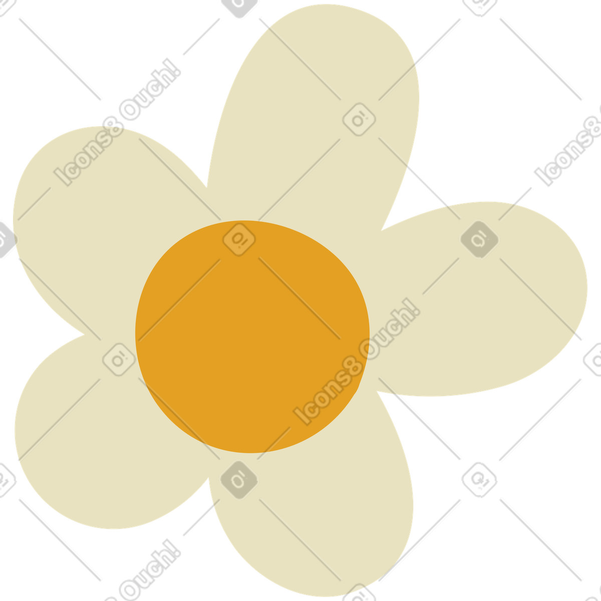 Ilustración Flor en estilo Arabica a descargar en PNG y SVG