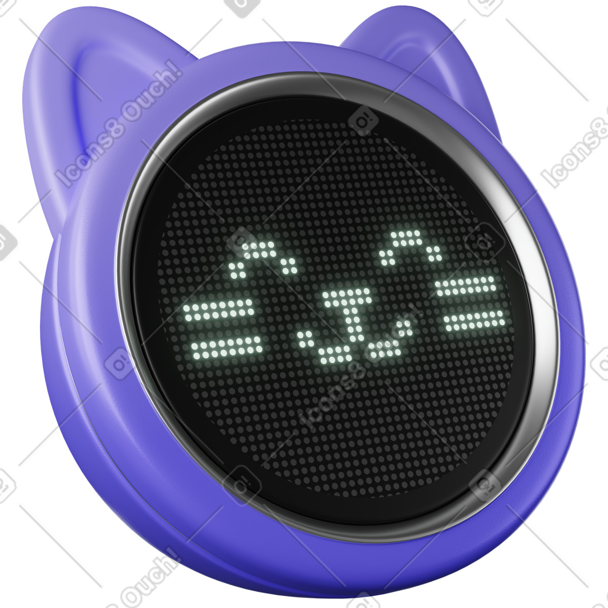 3D Plastic 스타일의 Gadget cat ear device with pixel display showing cute face 일러스트레이션 PNG, SVG 다운로드