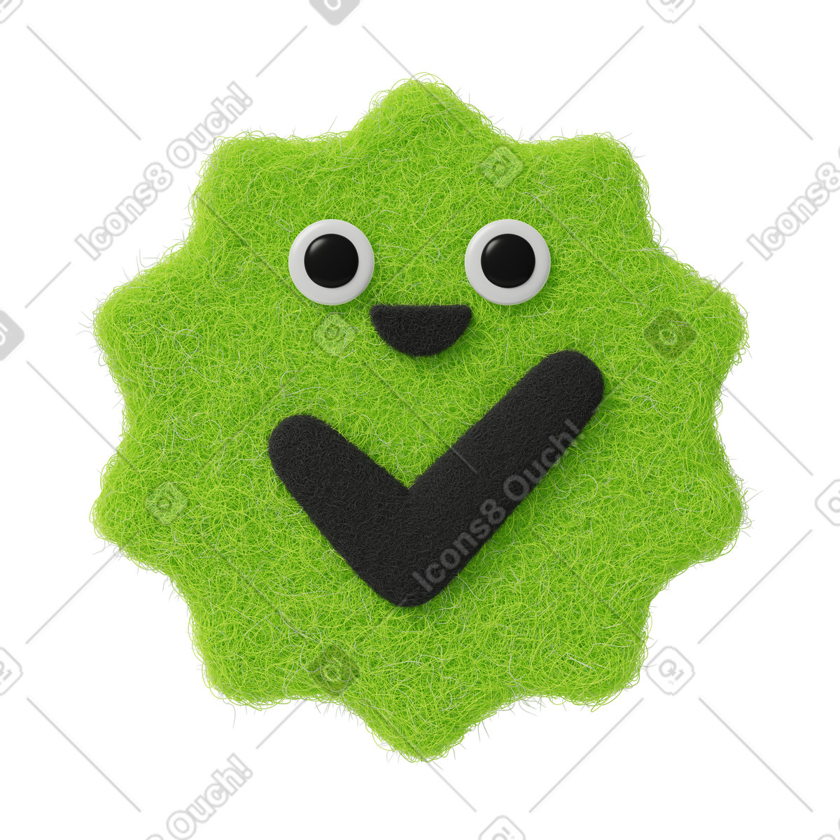 Ilustração de Cute approval icon em no estilo Fuzzy para baixar em PNG, SVG