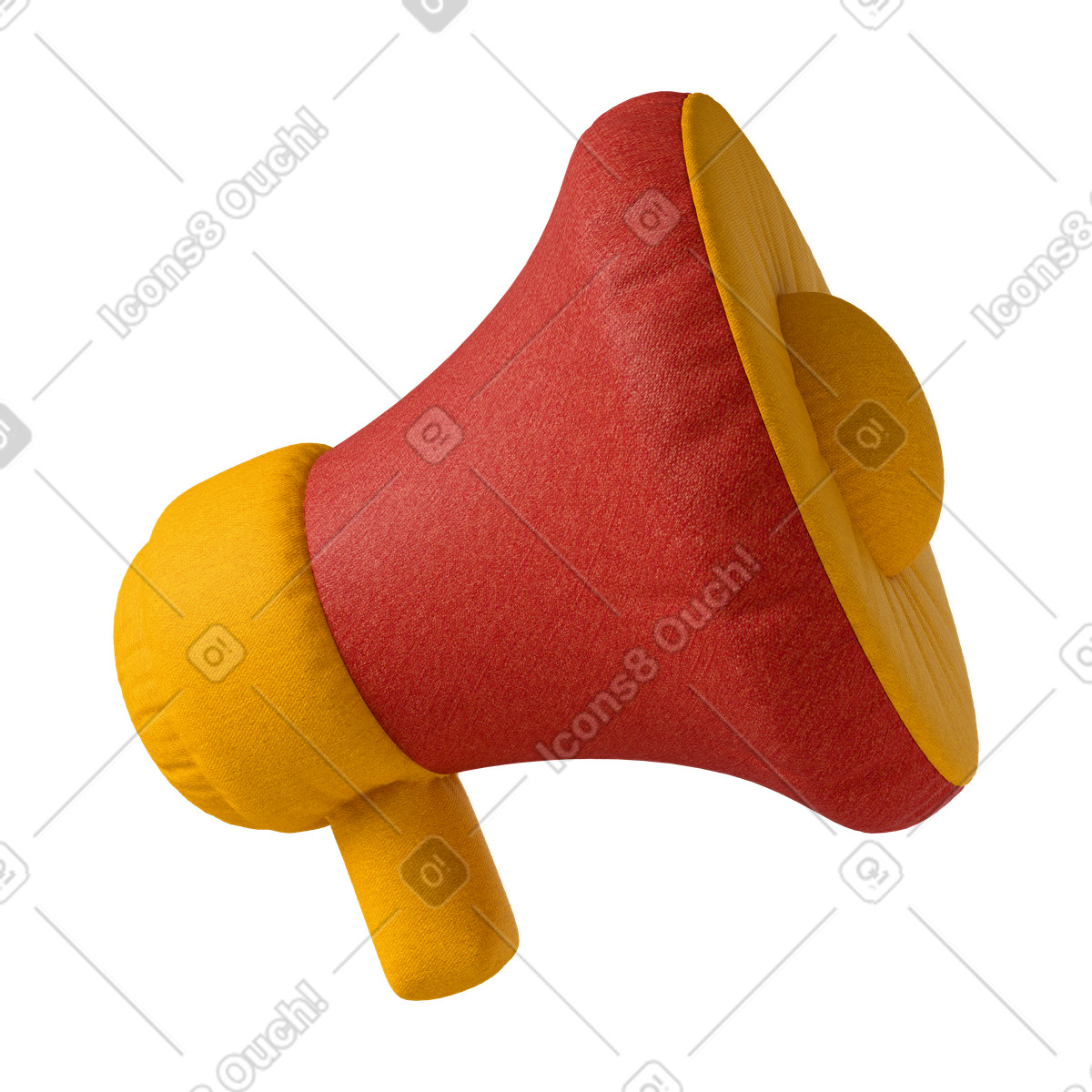 Red megaphone illustration in 3D Plush icons style download in PNG, SVG