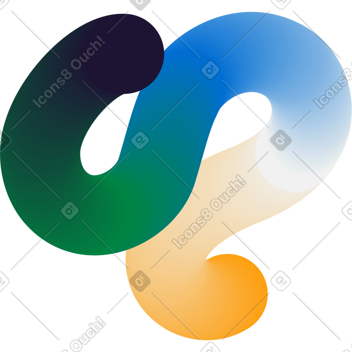 Forms スタイルの Multicolored wavy patch のイラストをPNG、SVG形式でダウンロード