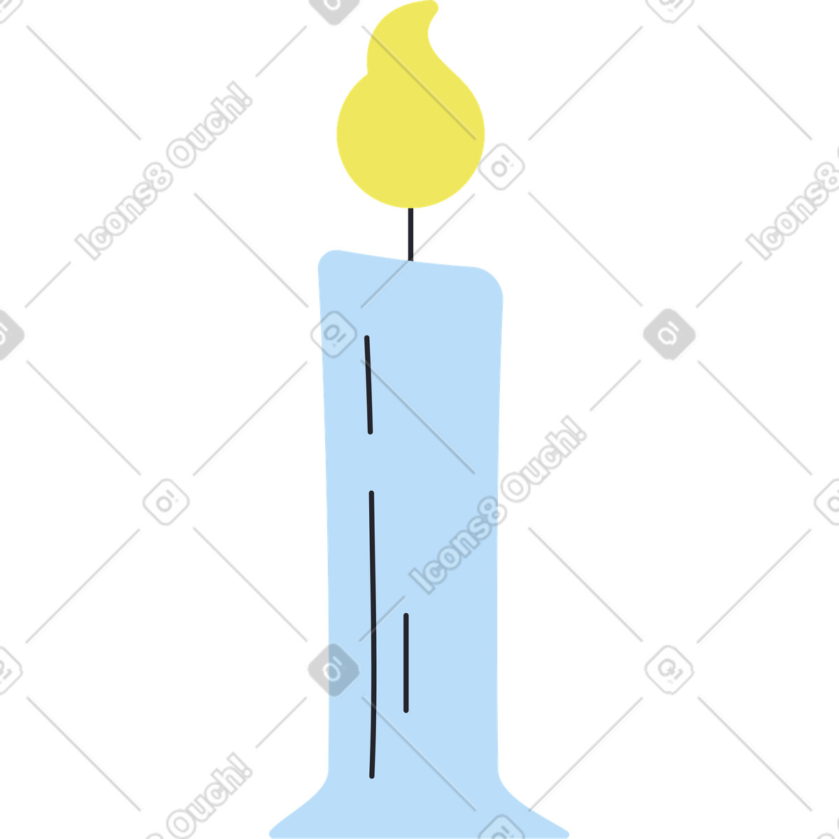 Grande candela bianca illustrazione in stile Boba scarica in PNG, SVG