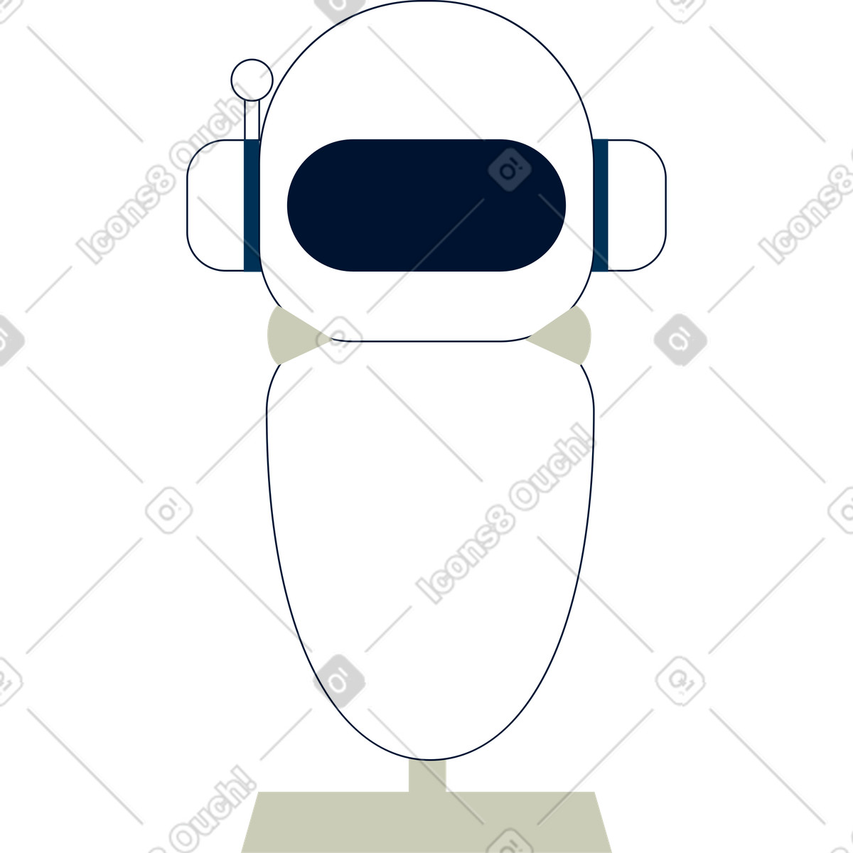 Cubes スタイルの スタンド上のロボット のイラストをPNG、SVG形式でダウンロード