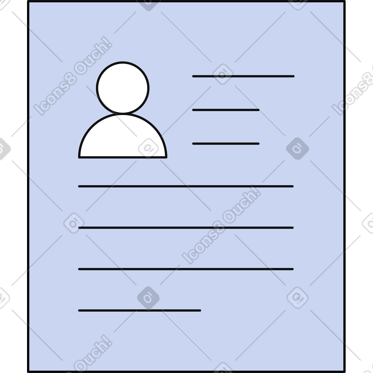 Illustration Cv dans le style Bloom à télécharger aux formats PNG, SVG