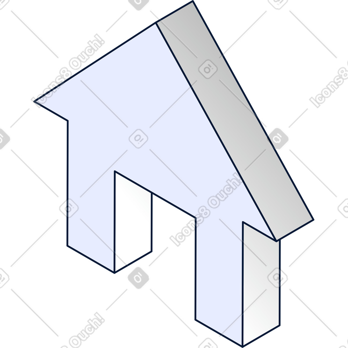 Illustration Symbole isométrique de la maison dans le style Neat à télécharger aux formats PNG, SVG