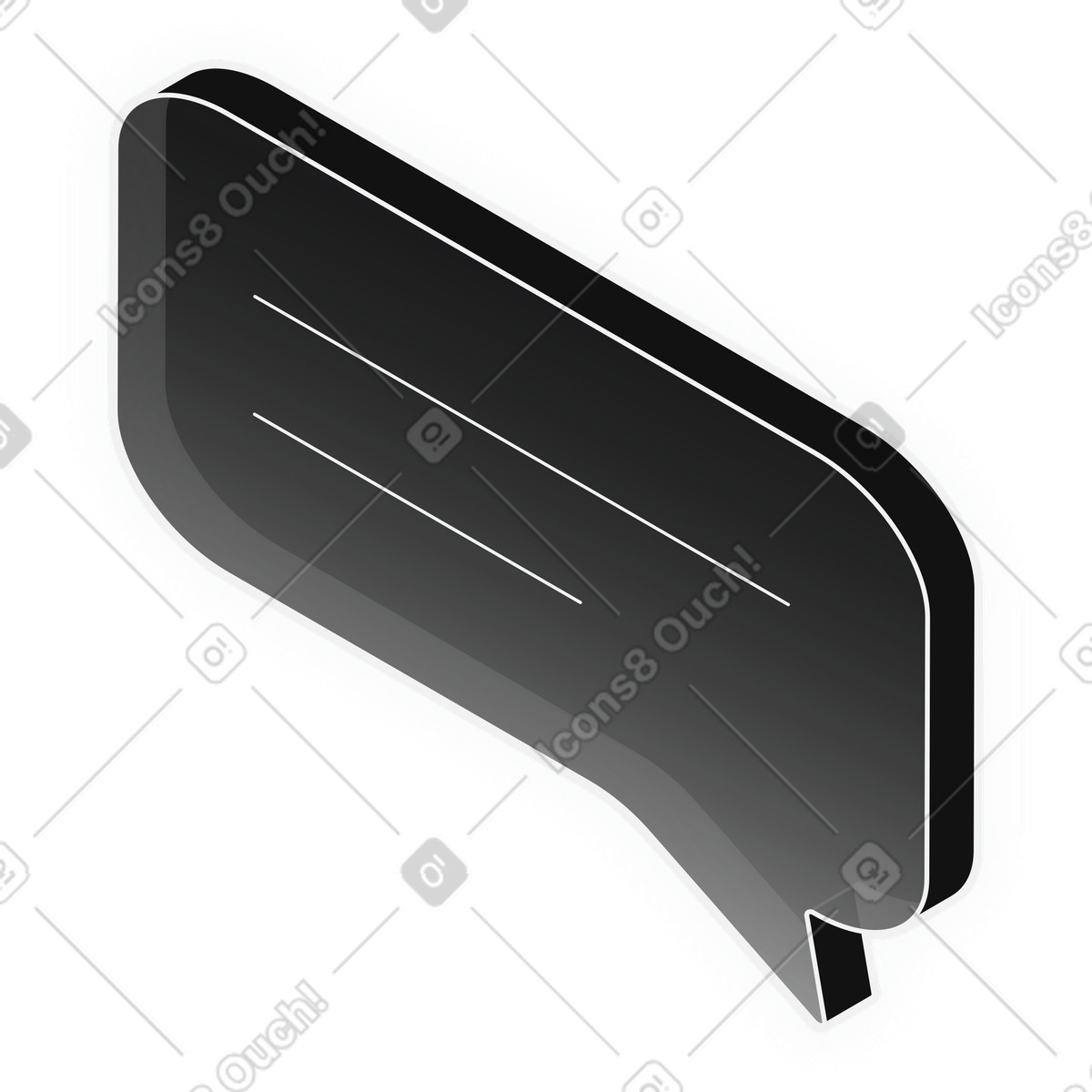 Customer support communication black speech bubble illustration in Inverse style download in PNG, SVG