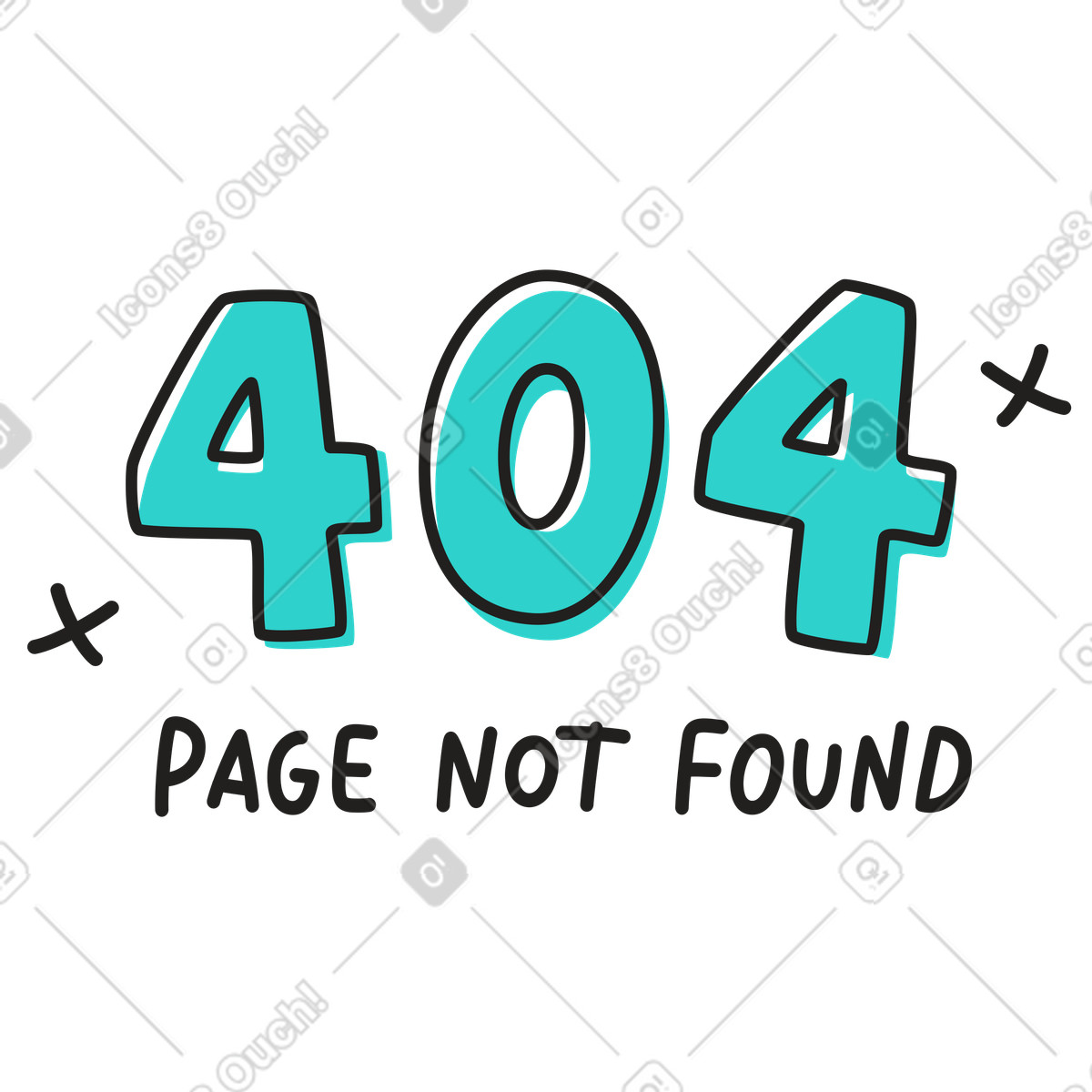 Ilustración Error 404: página de texto no encontrada en estilo Little a descargar en PNG y SVG