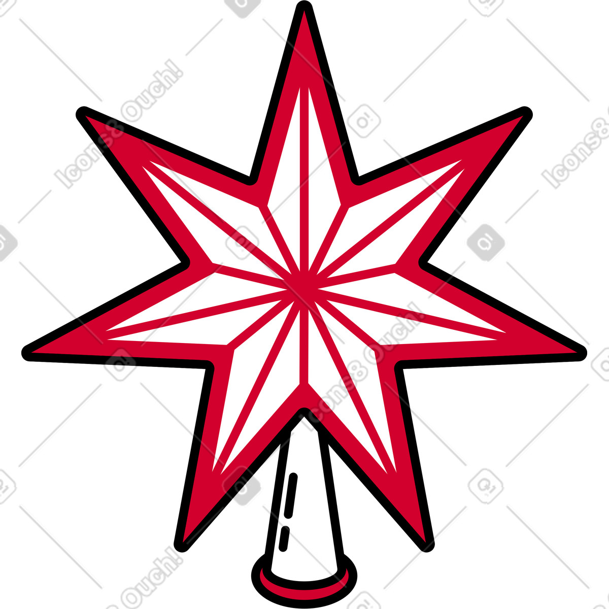 Illustration Étoile de noël dans le style Ruby à télécharger aux formats PNG, SVG