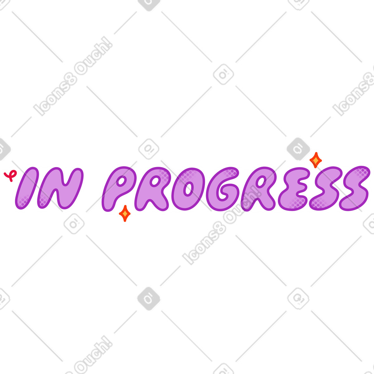 Illustration Autocollant de texte en cours dans le style Purrfect à télécharger aux formats PNG, SVG