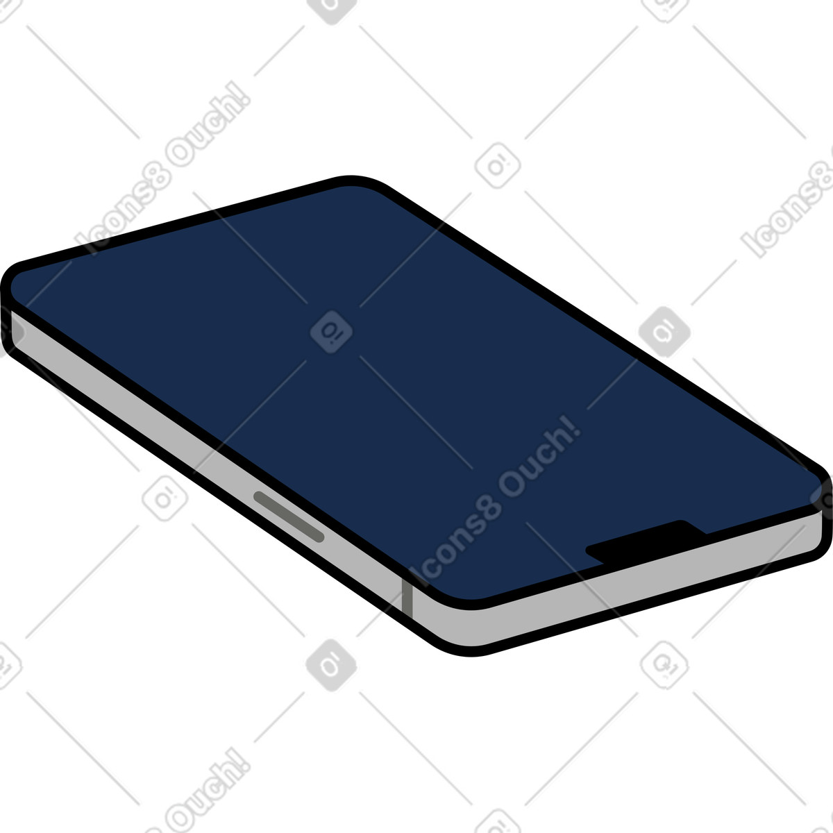 Ilustración Teléfono en estilo Kindy a descargar en PNG y SVG