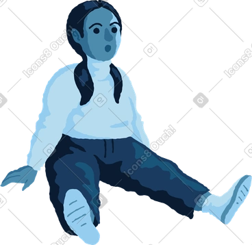 Chubby girl sitting PNG, SVG