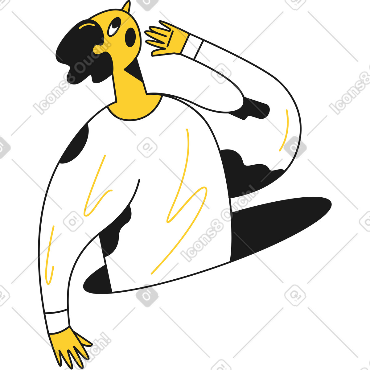 Mann überrascht-Illustration im Taxi-Stil als Download in PNG, SVG