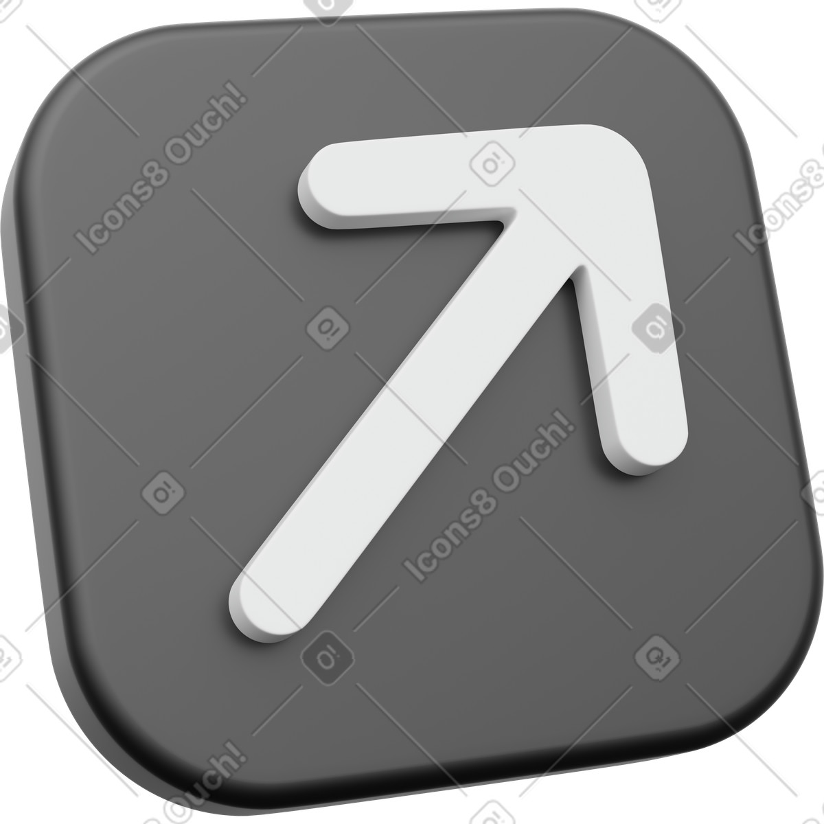 Ilustración Upward arrow icon, black navigation symbol en estilo 3D Playful a descargar en PNG y SVG