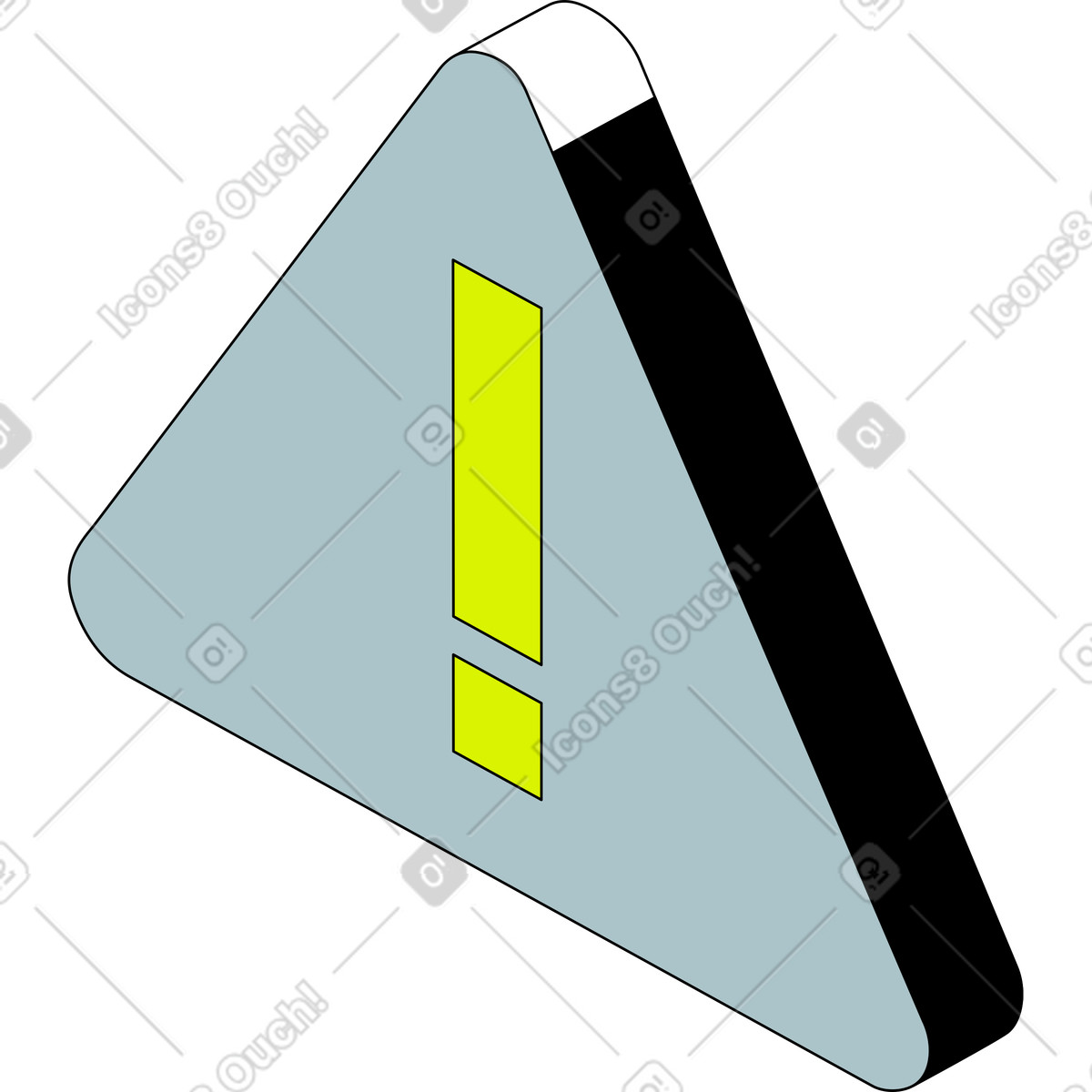 Illustration Triangle avec une erreur dans le style Isometric à télécharger aux formats PNG, SVG