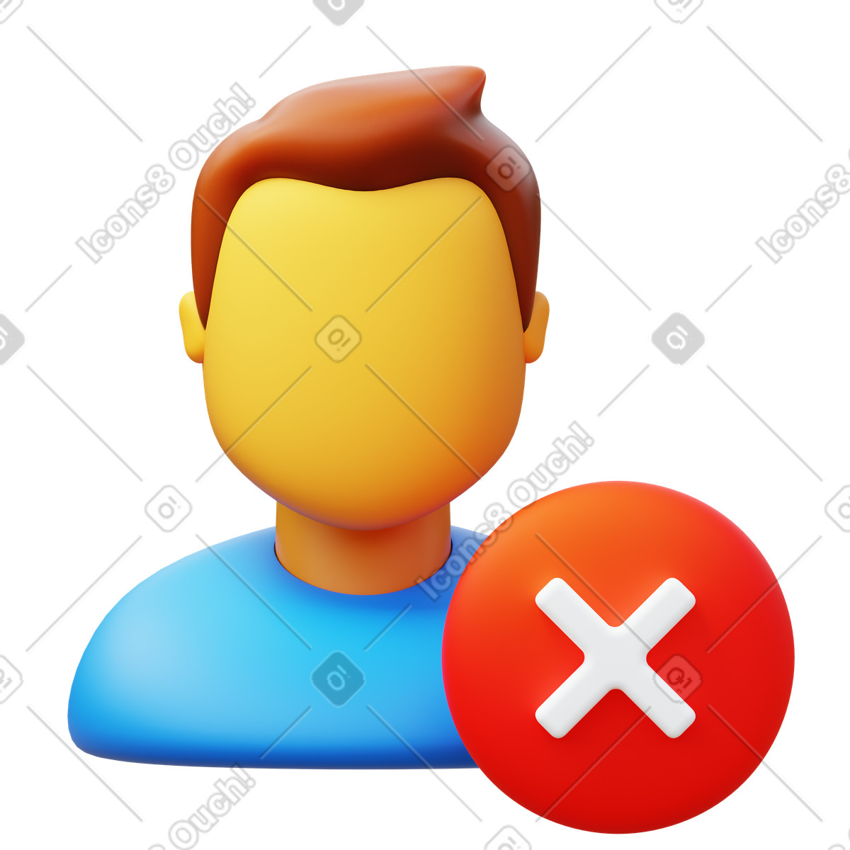 Ilustración Denied en estilo 3D Fluency a descargar en PNG y SVG