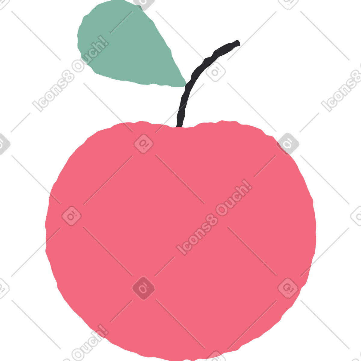 Apple illustration in Pablo style download in PNG, SVG
