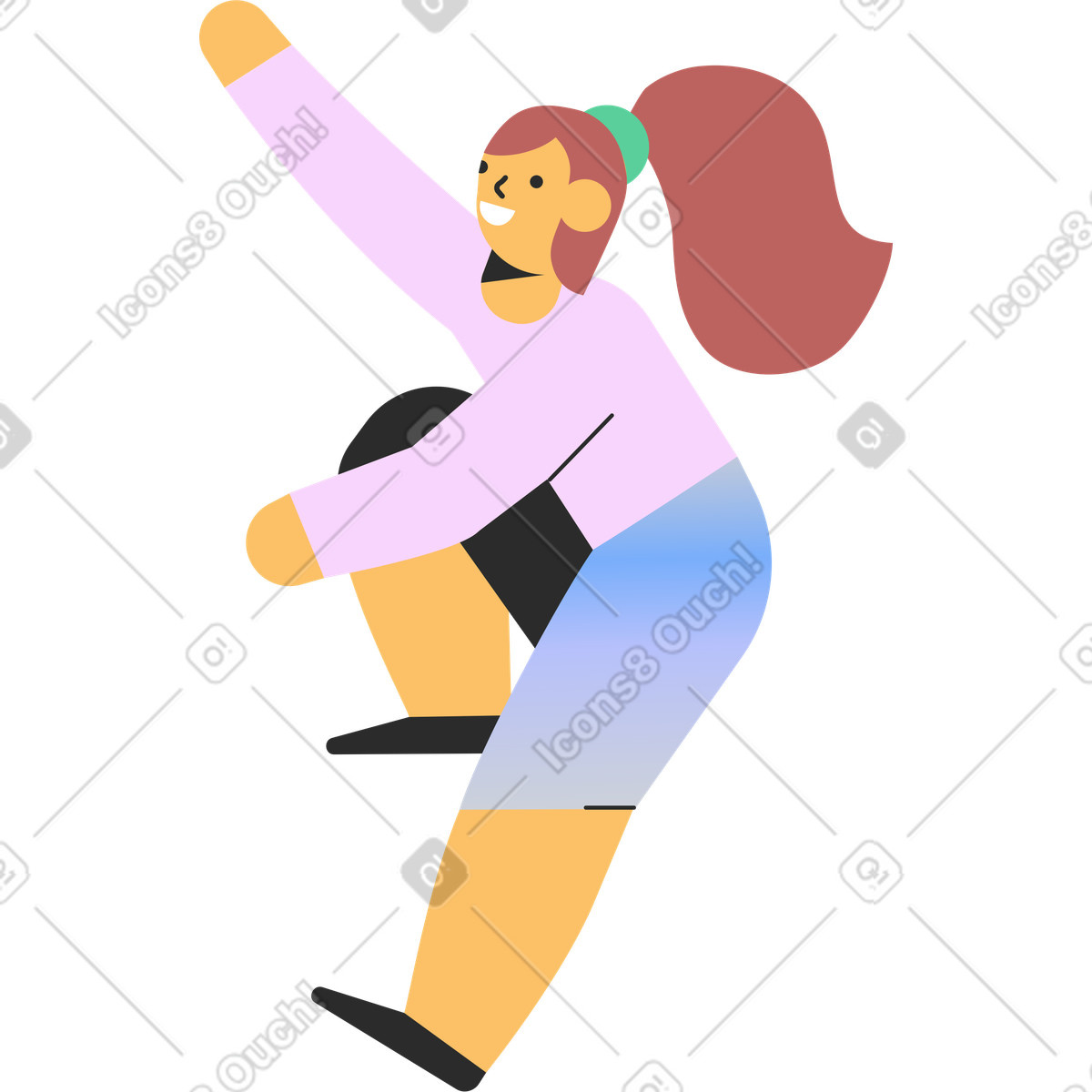 下载 Marginalia 风格的 在操场上的女孩 插画，支持 PNG、SVG 格式