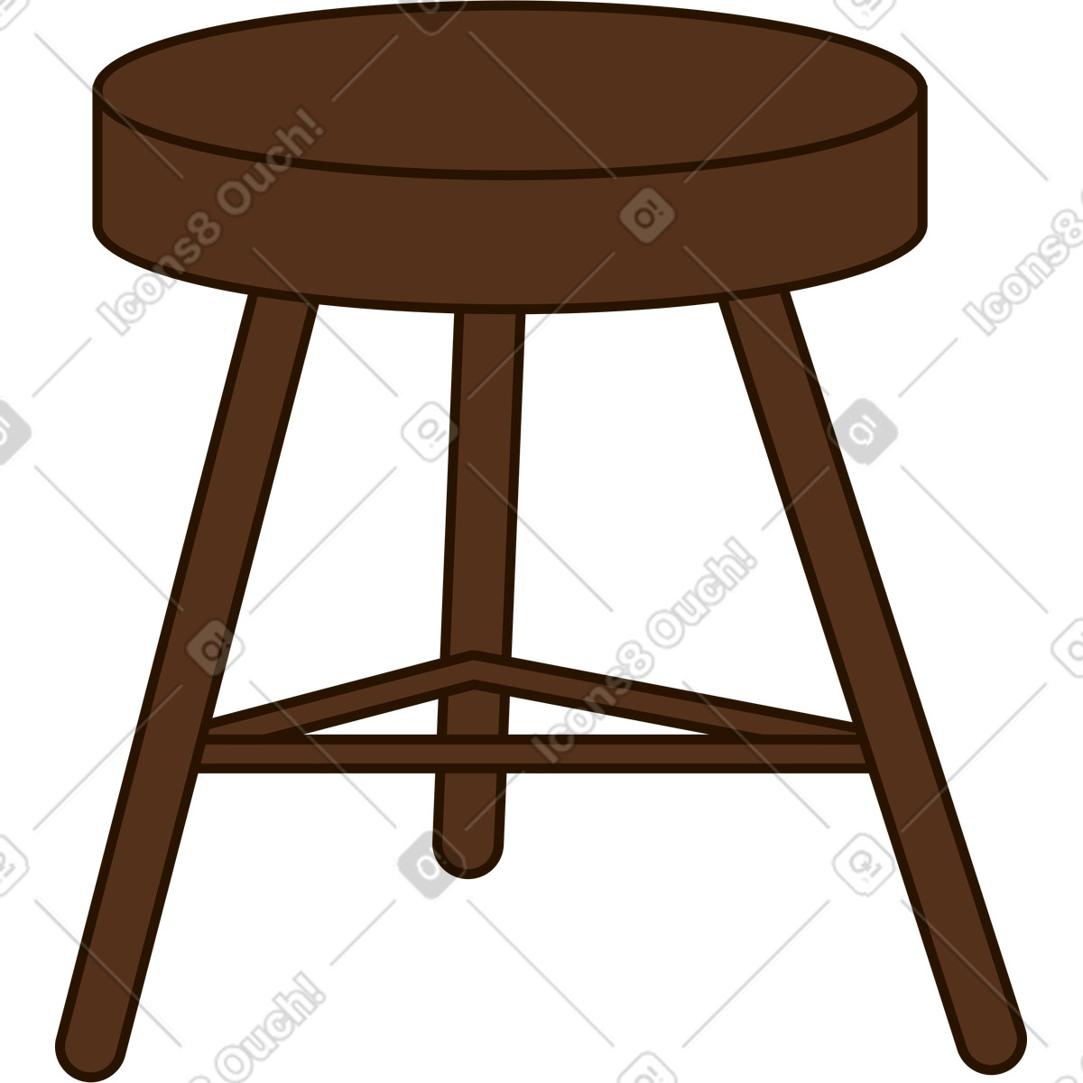 Illustration Tabouret bas dans le style Santa Camp à télécharger aux formats PNG, SVG