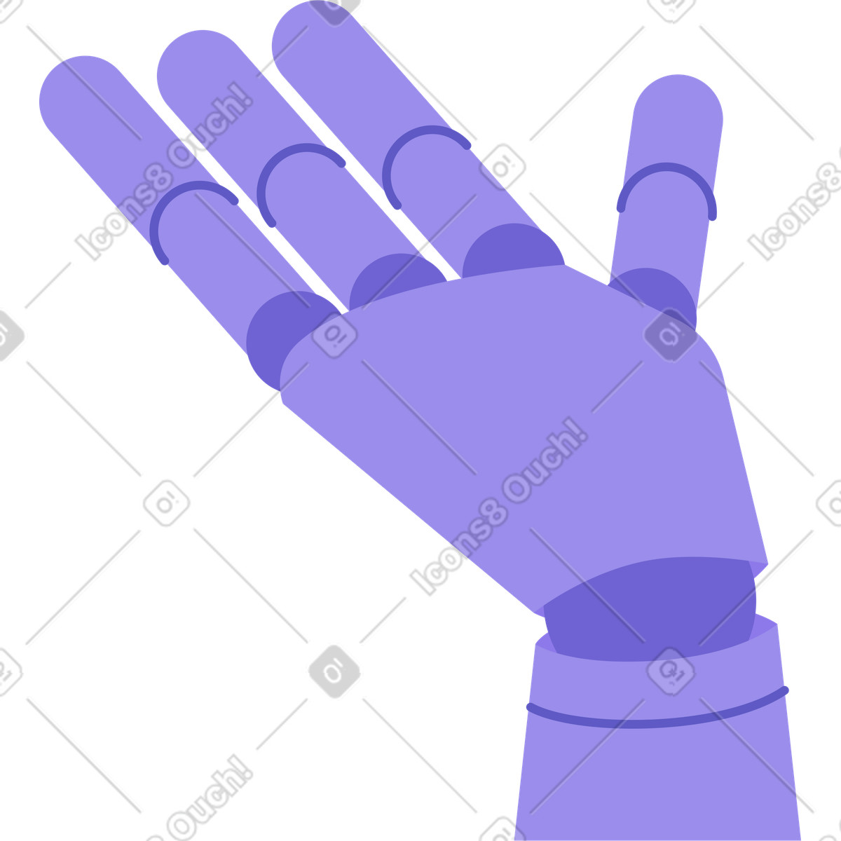 Robot hand illustration in Bright style download in PNG, SVG