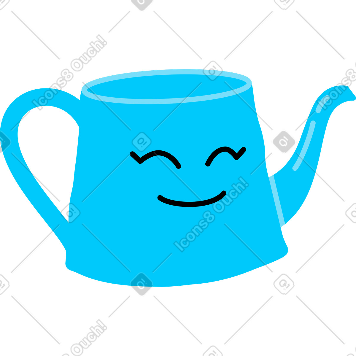 Kopf gießkanne-Illustration im Giggle-Stil als Download in PNG, SVG