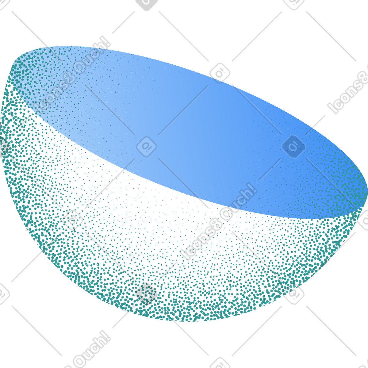 Hemisphere shape with grain texture and particle effect-Illustration im -Stil als Download in PNG, SVG