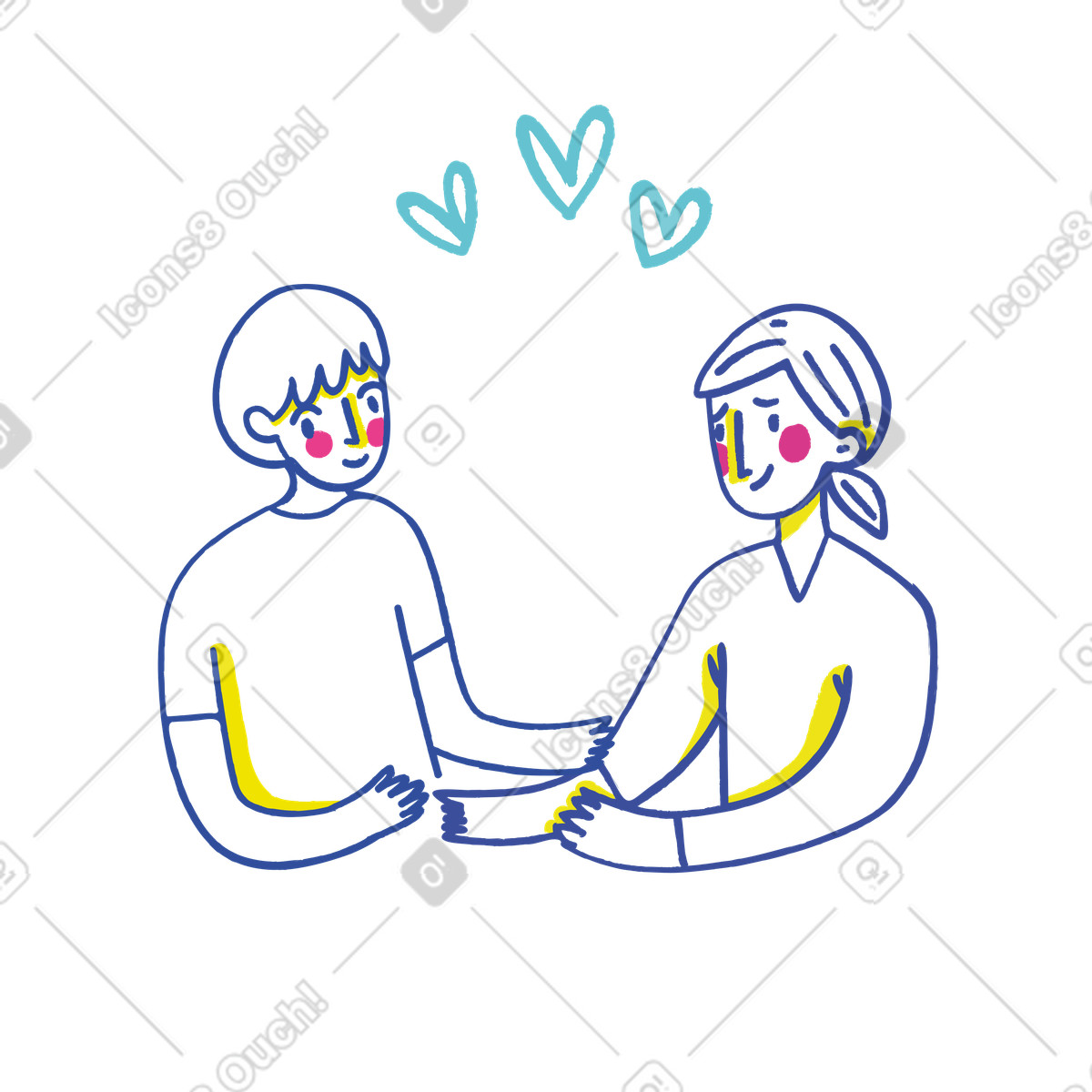 Amore e cura illustrazione in stile Lime scarica in PNG, SVG