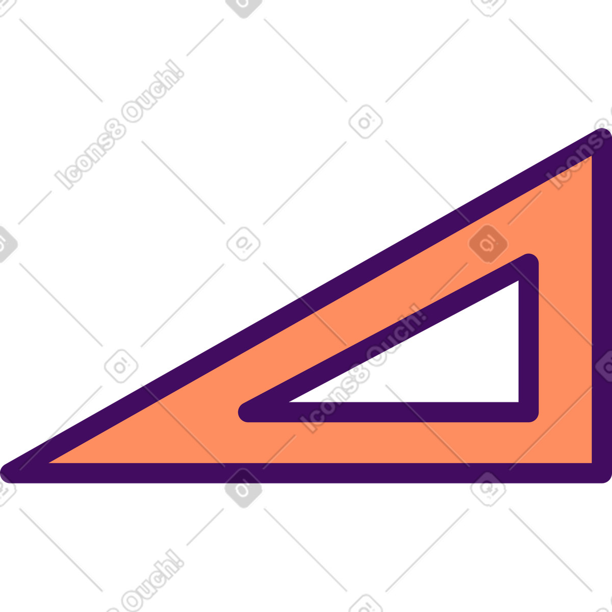 Simplistic スタイルの Ruler triangle のイラストをPNG、SVG形式でダウンロード