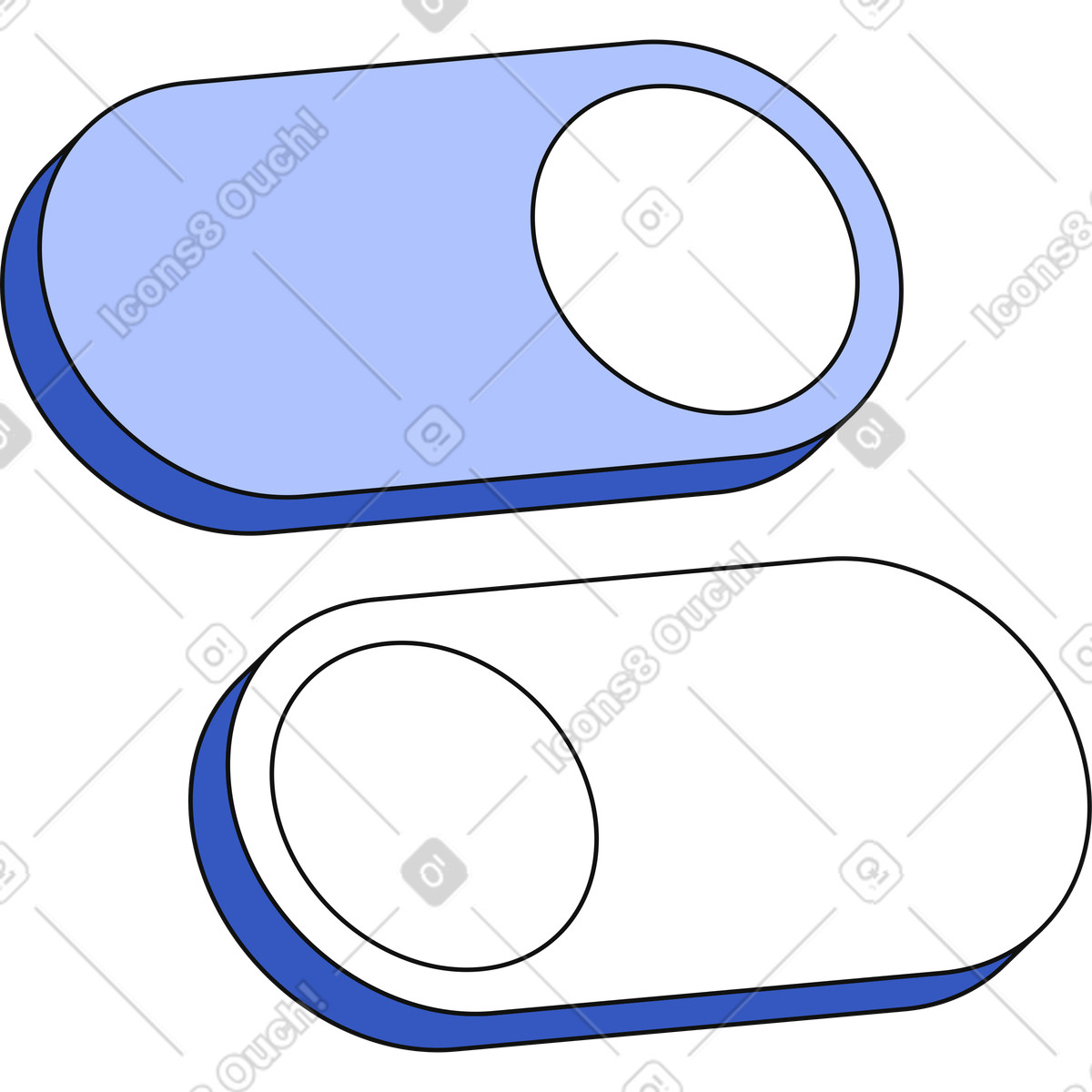 Toggle buttons illustration in Techny style download in PNG, SVG