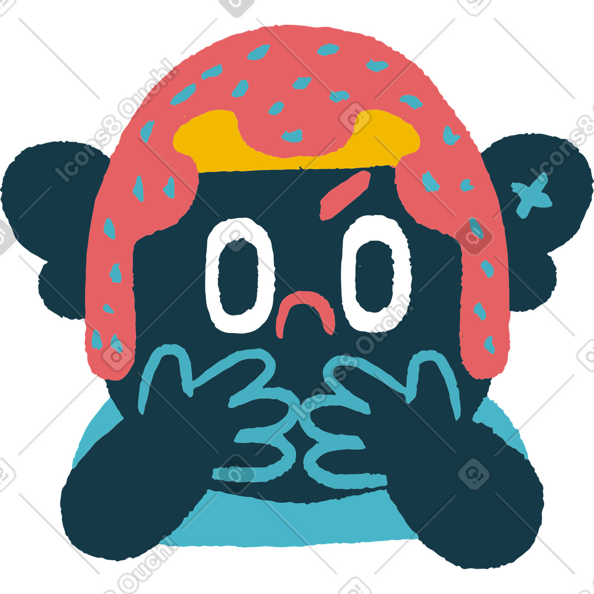 Illustration Garçon triste dans le style Flamenco à télécharger aux formats PNG, SVG