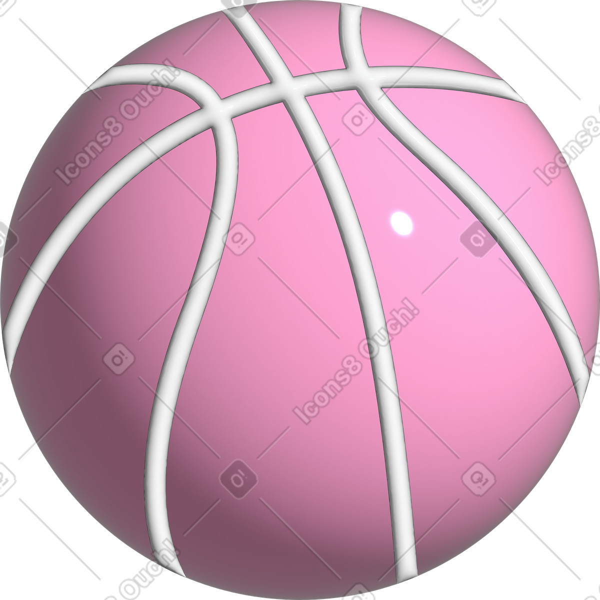 Pink basketball ball-Illustration im Cartoony-Stil als Download in PNG, SVG