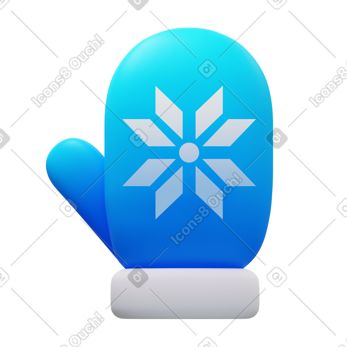 Illustration Mitaine bleue dans le style 3D Fluency à télécharger aux formats PNG, SVG